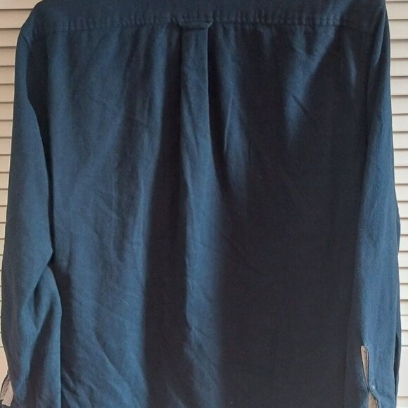 Lands End Mens Long Sleeve Button-Down Shirt Size L 100% Cotton Navy Blue - Picture 3 of 7